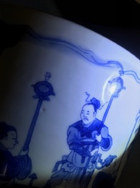 Een grote Chinese blauwwitte penselenbeker, bitong, Transitie periode
