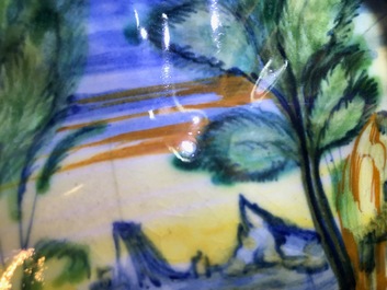 An Italian maiolica crespina with a blacksmith, workshop of Andrea Negroponte, Casteldurante, 2nd half 16th C.
