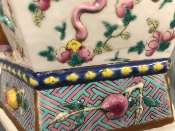 Two fine Chinese famille rose vases, 19th C.