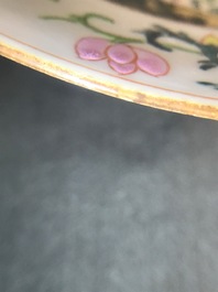 Three Chinese famille rose plates, Yongzheng/Qianlong