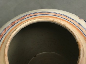 A Chinese Imari-style landscape jar, Kangxi