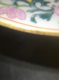 Three Chinese famille rose plates, Yongzheng/Qianlong