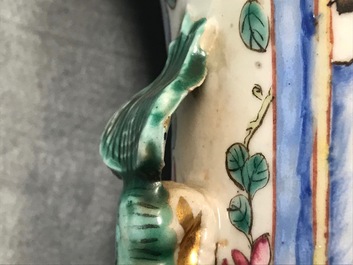 A pair of Chinese famille rose vases, 19th C.