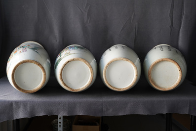 A pair and two individual Chinese famille rose vases, 19/20th C.
