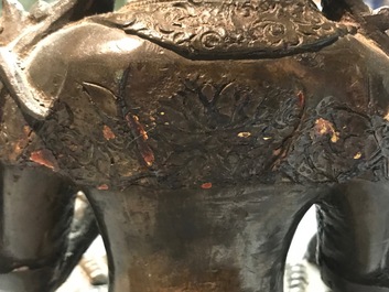 A Chinese Ming-style bronze model of Buddha, Qianlong
