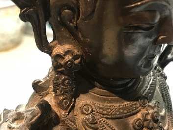 A Chinese Ming-style bronze model of Buddha, Qianlong