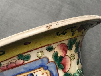 A pair of Chinese famille rose vases, 19th C.