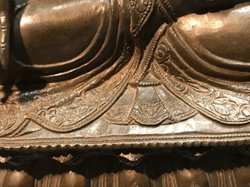 A Chinese Ming-style bronze model of Buddha, Qianlong