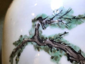 A Chinese famille verte 'Zhongkui' vase, Kangxi