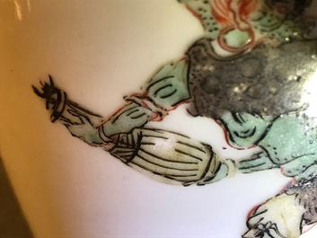 A Chinese famille verte 'Zhongkui' vase, Kangxi
