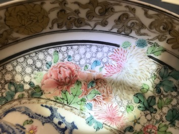 A fine Chinese famille rose 'rooster' eggshell cup and saucer, Yongzheng