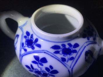 Two Chinese blue and white teapots and covers, Jiajing and Yu marks, Kangxi