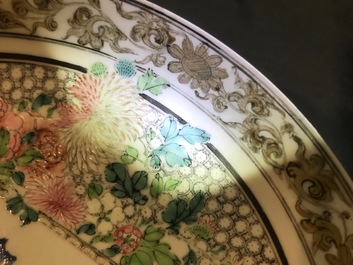 A fine Chinese famille rose 'rooster' eggshell cup and saucer, Yongzheng