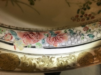 A fine Chinese famille rose 'rooster' eggshell cup and saucer, Yongzheng