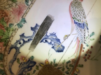A fine Chinese famille rose 'rooster' eggshell cup and saucer, Yongzheng