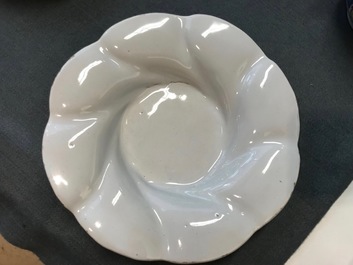 A white Dutch Delft gadrooned dish, 17th C.