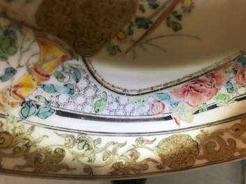 A fine Chinese famille rose 'rooster' eggshell cup and saucer, Yongzheng
