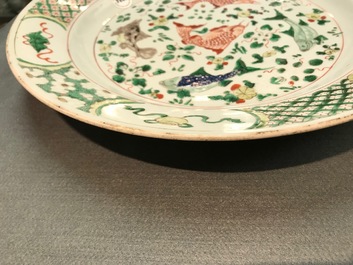 A Chinese famille verte 'carps' dish, Kangxi