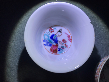 Une collection vari&eacute;e en porcelaine de Chine famille rose et grisaille, Yongzheng/Qianlong