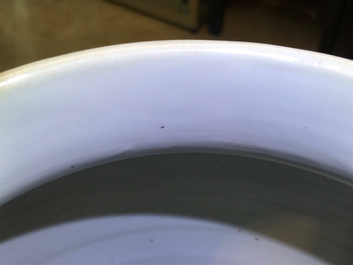 A large Chinese blue and white vase and cover, Kangxi