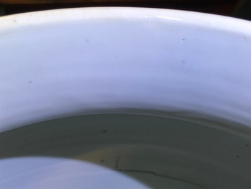 A large Chinese blue and white vase and cover, Kangxi
