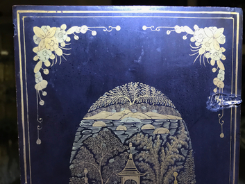 A Chinese gilt-lacquered cabinet and a box, Canton, 19th C.