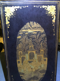 A Chinese gilt-lacquered cabinet and a box, Canton, 19th C.