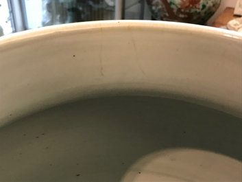 A large Chinese blue and white vase and cover, Kangxi