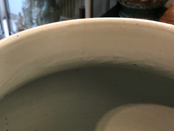 A large Chinese blue and white vase and cover, Kangxi