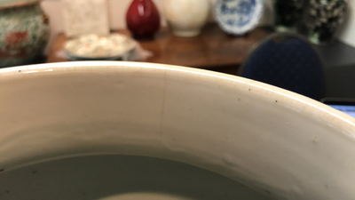 A large Chinese blue and white vase and cover, Kangxi