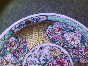 Two fine Chinese famille rose cups and saucers, Yongzheng/Qianlong