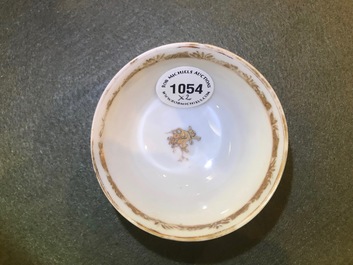 A pair of fine Chinese famille rose cups and saucers, Yongzheng