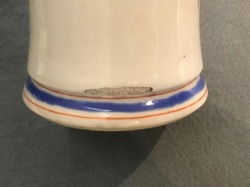 A Chinese famille rose vase after Cornelis Pronk: 'Parrot on a perch', Yongzheng