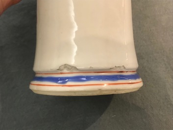 A Chinese famille rose vase after Cornelis Pronk: 'Parrot on a perch', Yongzheng