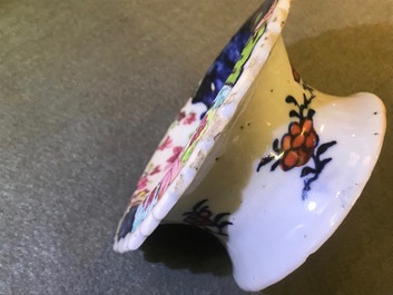 A pair of Chinese famille rose 'Tobacco leaf' salts, Qianlong