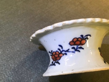 A pair of Chinese famille rose 'Tobacco leaf' salts, Qianlong