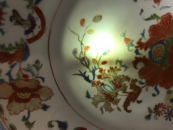 Two Chinese famille rose 'Pompadour' dishes, Qianlong