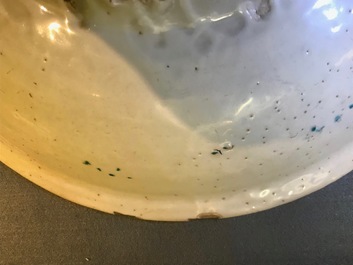 Two Chinese polychrome Swatow dishes, Ming