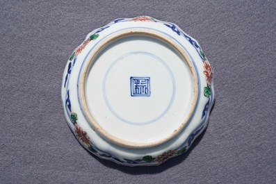 A Chinese wucai ko-sometsuke dish for the Japanese market, Fu mark, Tianqi