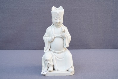 Un mod&egrave;le de Guandi en porcelaine blanc de Chine, 18/19&egrave;me