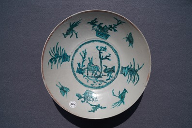A Chinese Swatow dish with a deer, Ming