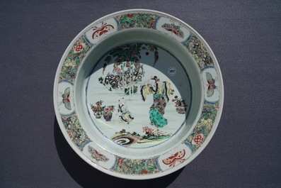 A Chinese famille verte basin, Kangxi mark and of the period