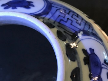 A Chinese blue and white baluster vase, Wanli/Tianqi
