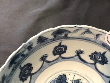 Une paire de bols en porcelaine de Chine bleu et blanc, Wanli