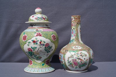 Four Chinese famille rose vases, 19th C.