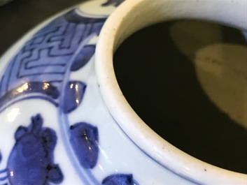 A Chinese blue and white baluster vase, Wanli/Tianqi