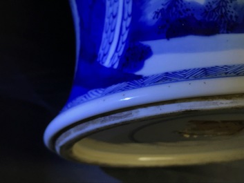 A Chinese blue and white 'deer and crane' yenyen vase, Kangxi