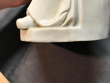 Un mod&egrave;le de Guandi en porcelaine blanc de Chine, 18/19&egrave;me