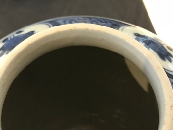 A Chinese blue and white baluster vase, Wanli/Tianqi