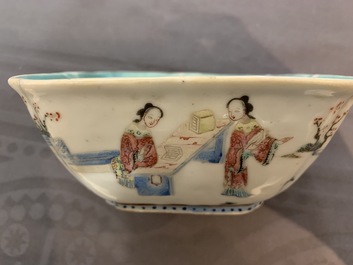 Negen Chinese famillle rose kommen, 19e eeuw